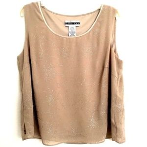 Dana Kay Shirt Gold Sleeveless Career Swing Lined